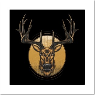 Vector Deer head illustration Posters and Art